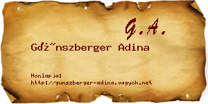 Günszberger Adina névjegykártya